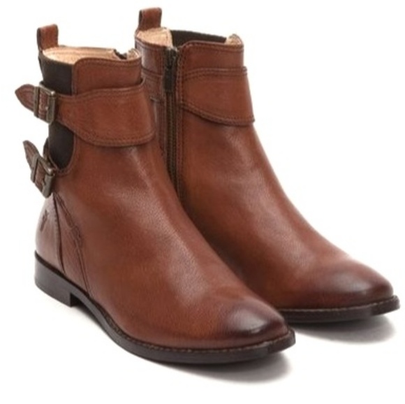 Frye Shoes - FRYE Anna gore short buckle leather ankle boots